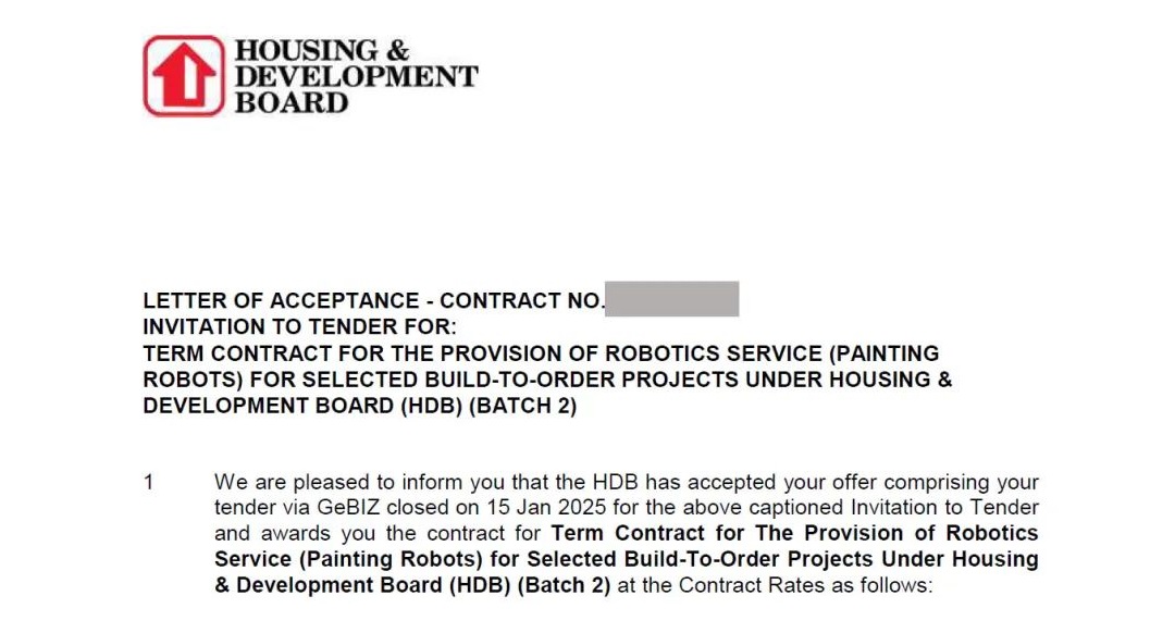 CA88喷涂机器人中标新加坡建屋发展局（HDB）首个建筑机器人集采项目
